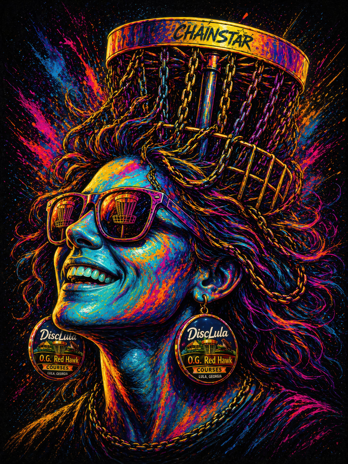 Chains disc golf illustration