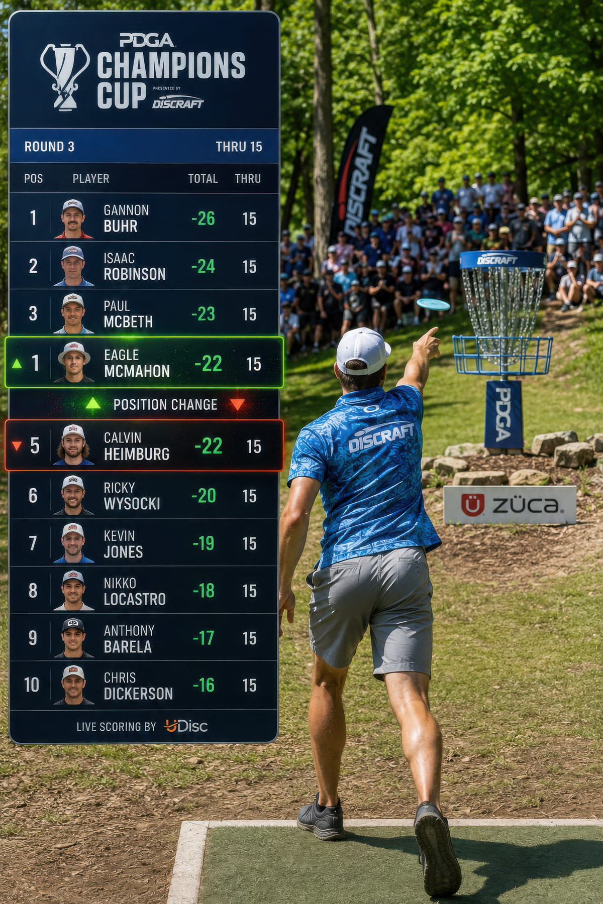Leaderboard disc golf illustration