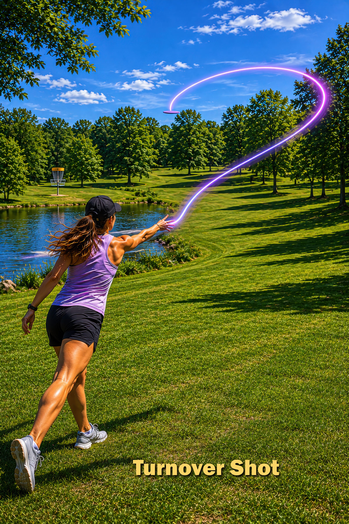 Turnover shot disc golf flight illustration